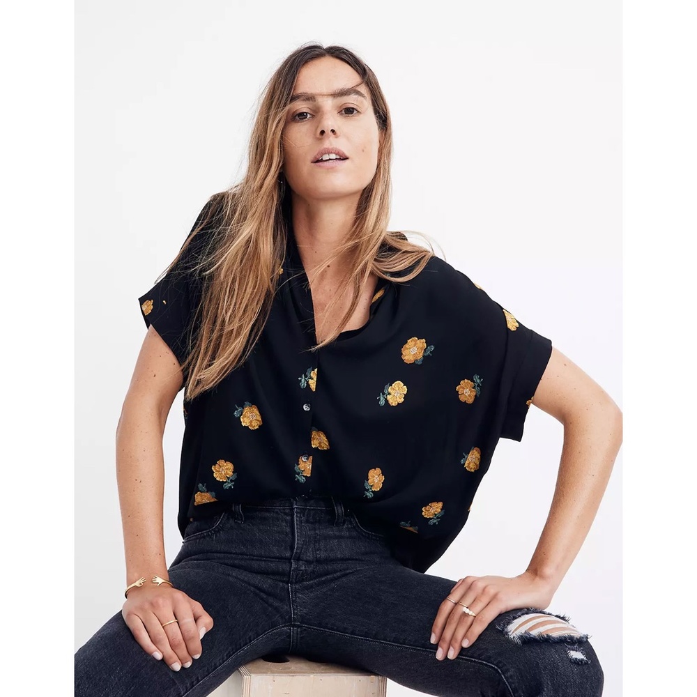 MADEWELL Drapey Central Shirt Floating Florets